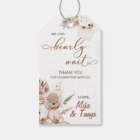 Bearly wait little bear baby shower tags. gift tags