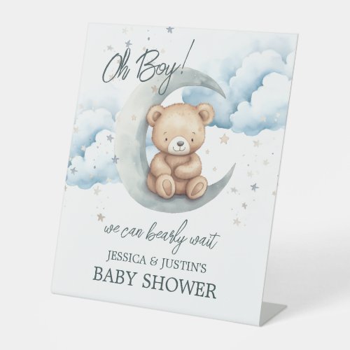 Bearly Wait Moon and Star Baby Shower Welcome Sign