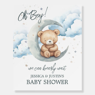 Bearly Wait Moon and Star Baby Shower Welcome Sign