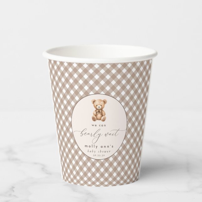 Bearly Wait Neutral Baby Shower Cups  (Front)