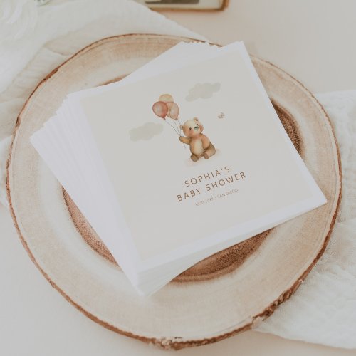 Bearly Wait Neutral Baby Shower  Napkins