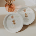 Bearly Wait Neutral Baby Shower  Paper Plates<br><div class="desc">Baby shower paper plates featuring a cute bear holding balloons,  a butterfly and clouds. The whimsical and adorable design will have everyone excited to celebrate with you!</div>