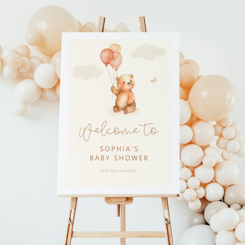 Bearly Wait Neutral Baby Shower Welcome Sign