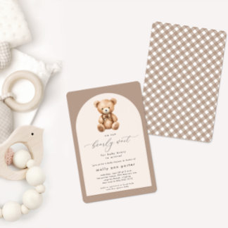 Bearly Wait Neutral Simple Baby Shower Invitation
