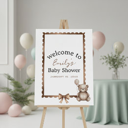Bearly Wait Neutral Teddy Baby Shower Foam Board