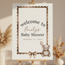 Bearly Wait Neutral Teddy Baby Shower Foam Board