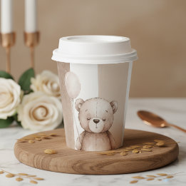 Bearly Wait Neutral Teddy Baby Shower Paper Cups