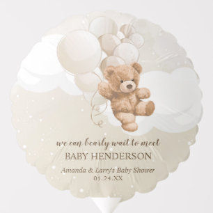 Bearly Wait Neutral Teddy Bear Balloon