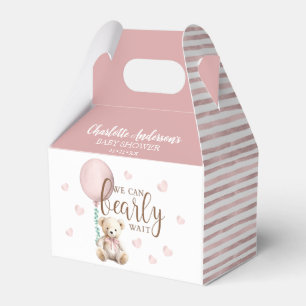 Bearly Wait Pink Baby Shower Favor Box