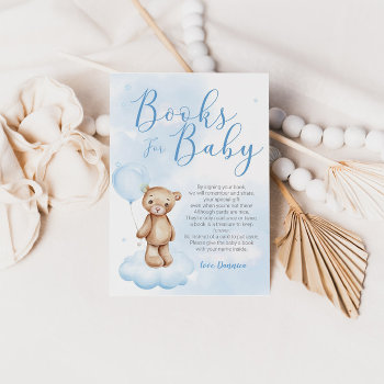 Bearly Wait Sky Baby Shower Book Request Card by YourMainEvent at Zazzle