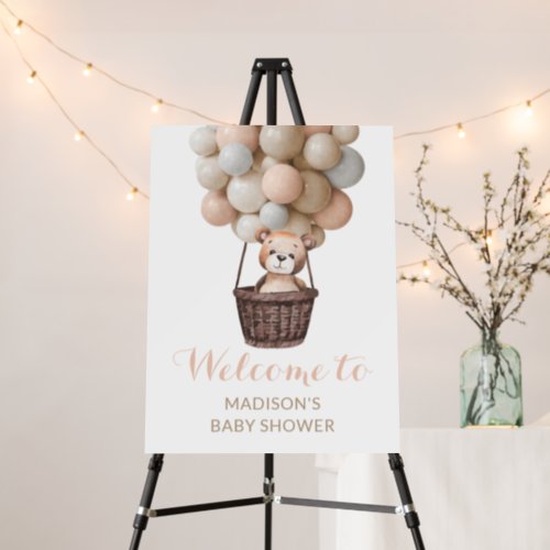 Bearly Wait Teddy Balloon Baby Shower Welcome Sign