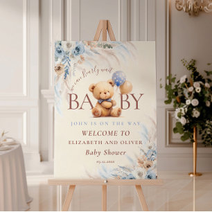 Bearly Wait Teddy Bear Baby Shower Welcome Sign