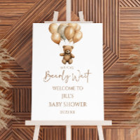 Bearly Wait Teddy Bear Baby Shower Welcome Sign