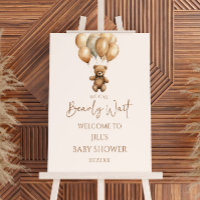Bearly Wait Teddy Bear Baby Shower Welcome Sign