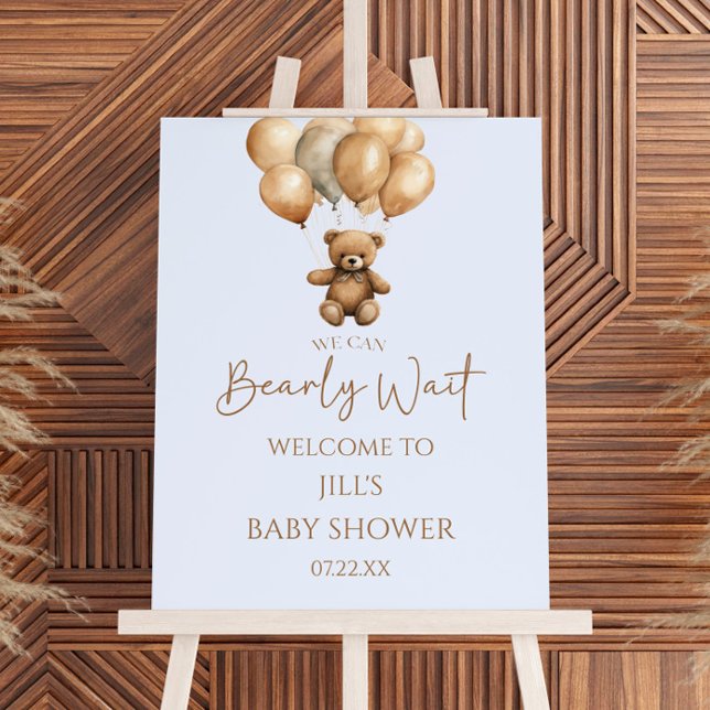 Bearly Wait Teddy Bear Baby Shower Welcome Sign (Creator Uploaded)