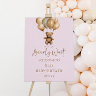 Bearly Wait Teddy Bear Baby Shower Welcome Sign