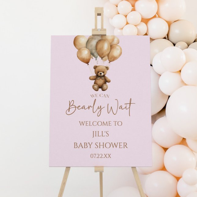 Bearly Wait Teddy Bear Baby Shower Welcome Sign (Creator Uploaded)