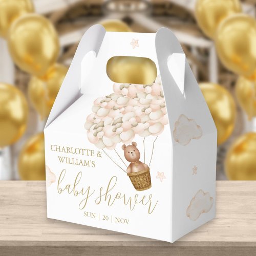 Bearly Wait Teddy Bear Balloons Baby Shower Favor Boxes