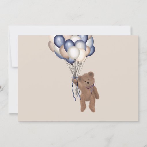 Bearly Wait Teddy Bear & Balloons Baby Shower Invi Invitation | Zazzle