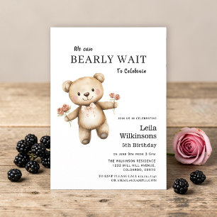 Bearly Wait Teddy Bear Birthday Invitation