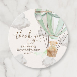 Bearly Wait Teddy Bear Mint Thank You Baby Shower Favor Tags