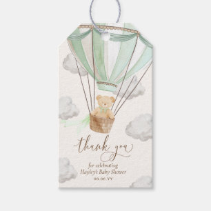 Bearly Wait Teddy Bear Mint Thank You Baby Shower Gift Tags