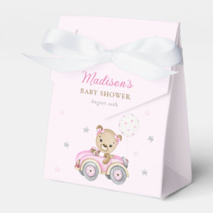 Bearly Wait Teddy Bear Pink Girl Baby Shower Favor Boxes