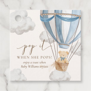 Bearly Wait Teddy Bear Pop It When She Pops Favor Tags
