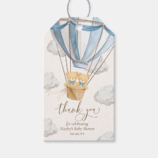 Bearly Wait Teddy Bear Thank You Twins Baby Shower Gift Tags