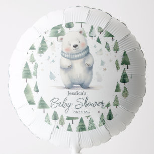 Bearly Wait Teddy Bear Winter Baby Shower Balloon