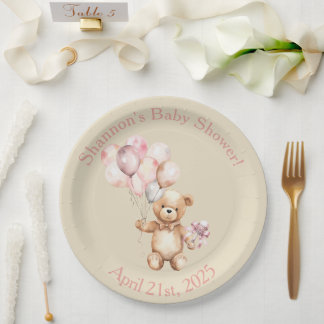 Bearly Wait - Teddy Bear With Balloons  Paper Plates