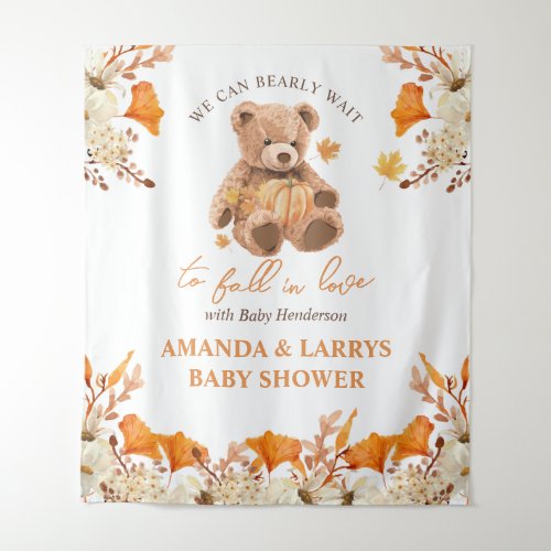 Bearly Wait to Fall In Love Baby Shower Backdrop