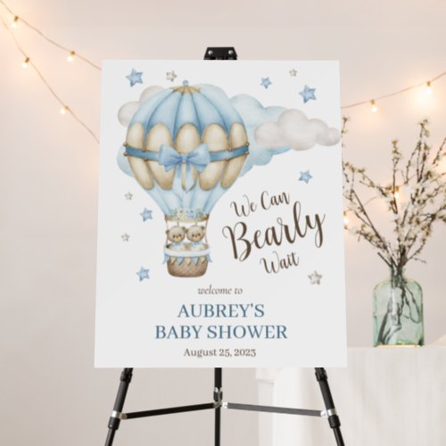 Bearly Wait Twin Boy Baby Shower Foam Board