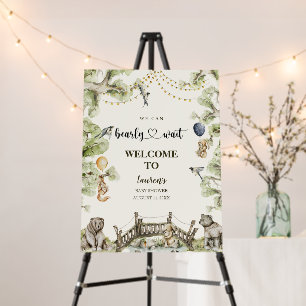 Bearly Wait Woodland Animals Baby Shower Welcome Foam Board