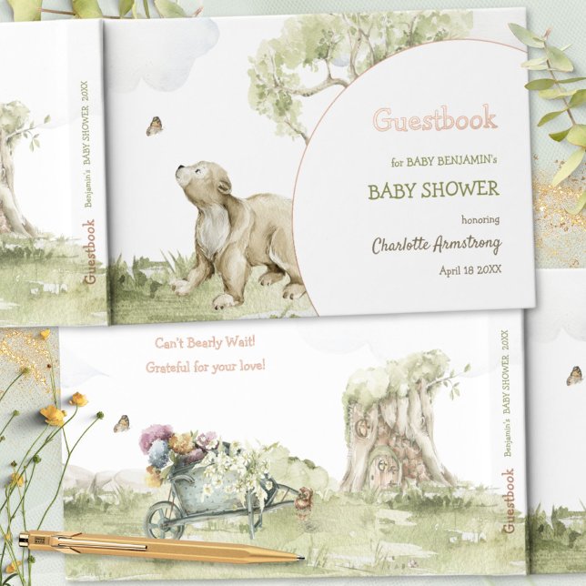 Bearly Wait Woodland Baby Shower Foil Guest Book (Bearly Wait Woodland Baby Shower Foil Guest Book ©Susanne Sachers - Sunny Mind 🌞)