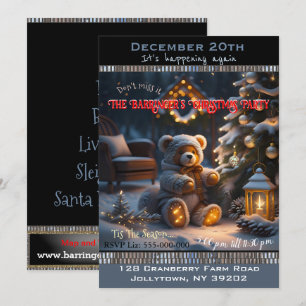 Bearlythere for U Festive Holiday Christmas Party Invitation