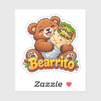 Bearrito - Cute Bear Hugging a Burrito Sticker