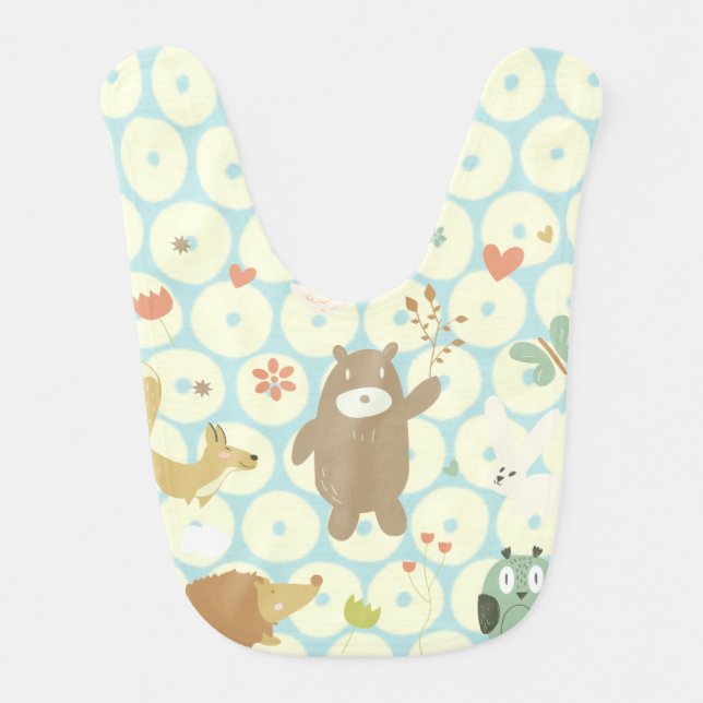 Bears and animal, celestial spots personalize bib (Front)