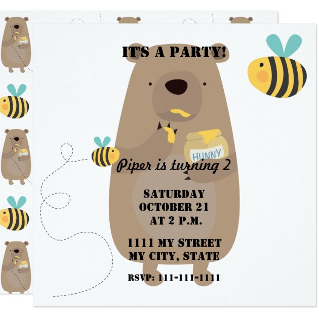 Bears And Bees Invitation