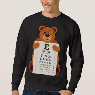 Bears Baby Bear Holding Eye Chart Artistic Opticia Sweatshirt