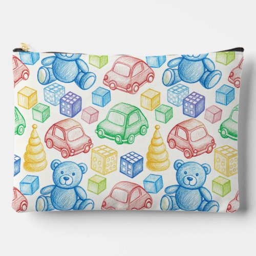Bears Blocks and Cars Accessory Pouch