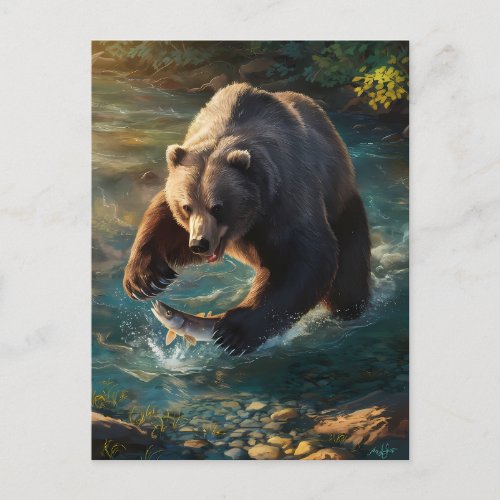 Bears Bounty Fishing Feast Postcard