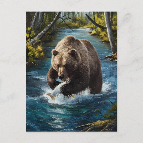 Bears Catch of the Day Postcard