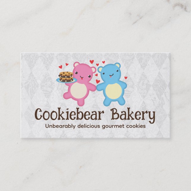 Bears cookies baker bakery baking sweets business card (Front)