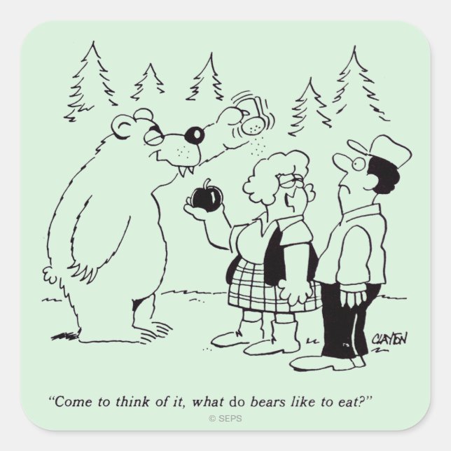 Bears Dinner Square Sticker (Front)