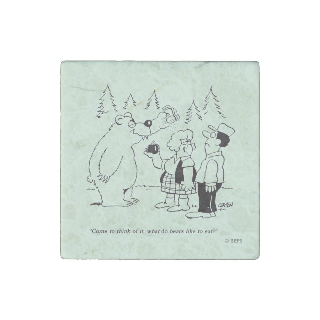 Bears Dinner Stone Magnet (Front)
