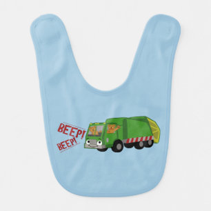 Bears Driving a Trash Truck Baby Bib