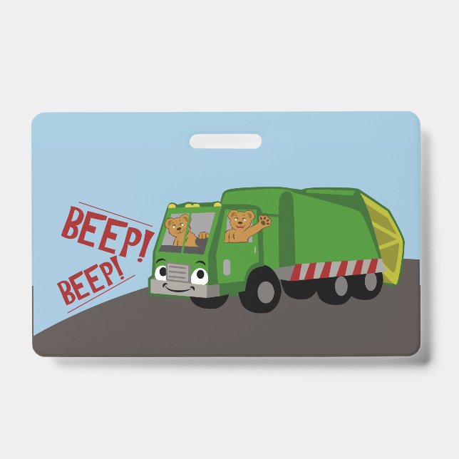 Bears Driving a Trash Truck Badge (Front)