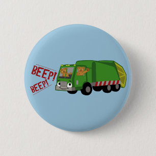 Bears Driving a Trash Truck Button