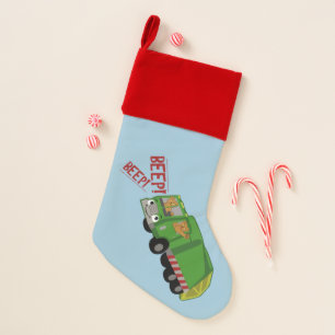 Bears Driving a Trash Truck Christmas Stocking